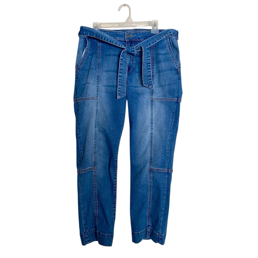 KUT From The KLOTH Blue Boot Cut Denim Jeans | Relaxed Fit | 16 | Front Tie Belt
